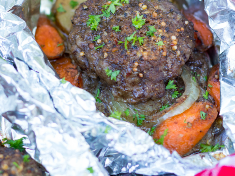 Hamburger Hobo Dinner Foil Packs