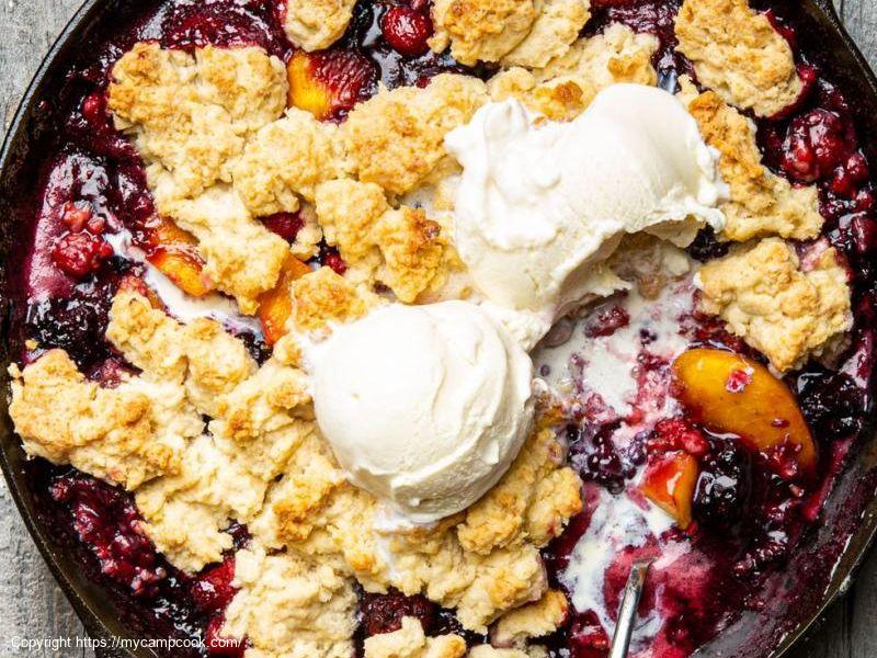 Campfire Berry-Peach Cobbler